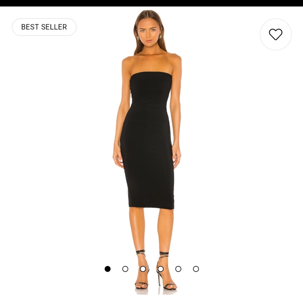 Steve Madden black velvet midi dress with roughed sides